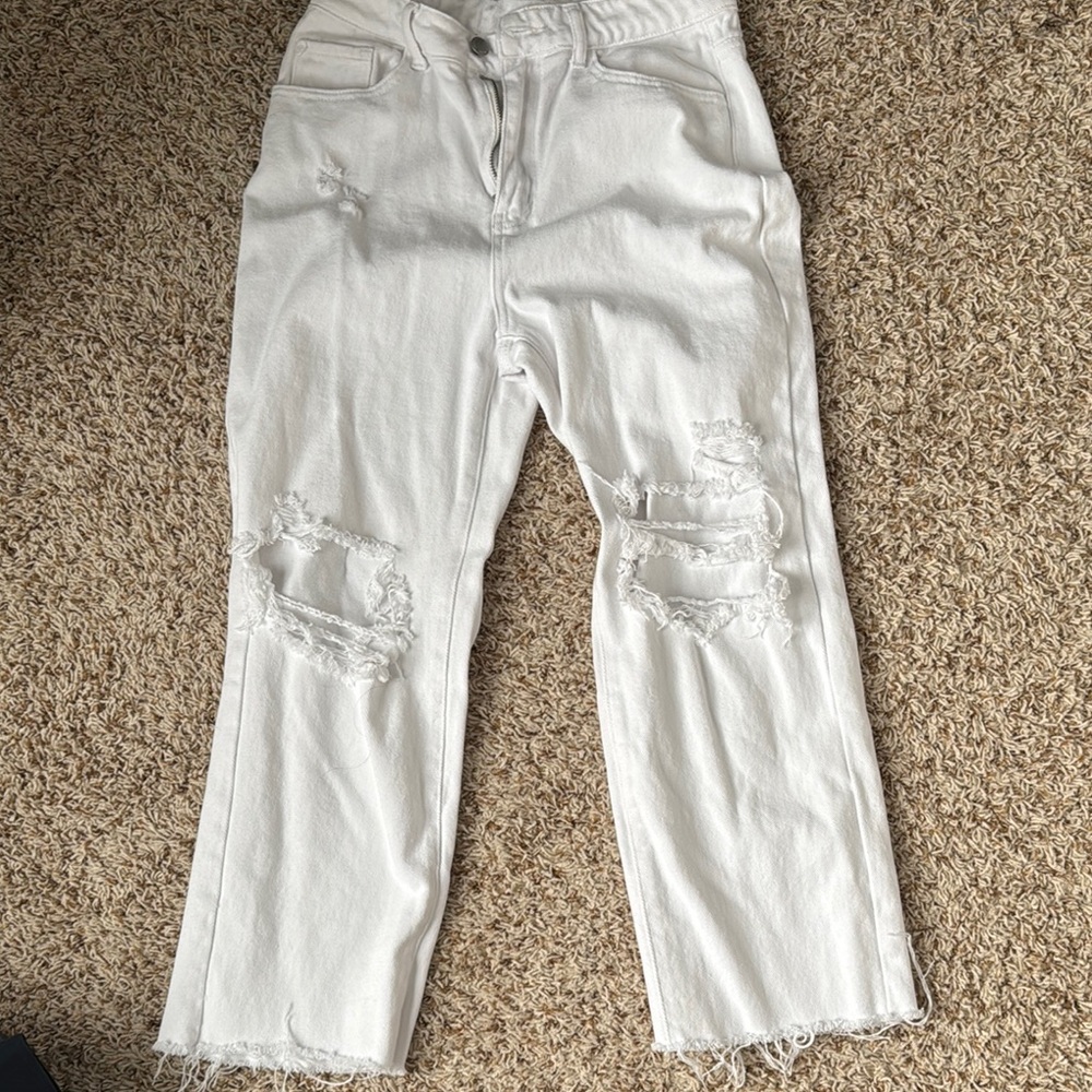 White Distressed Jeans
